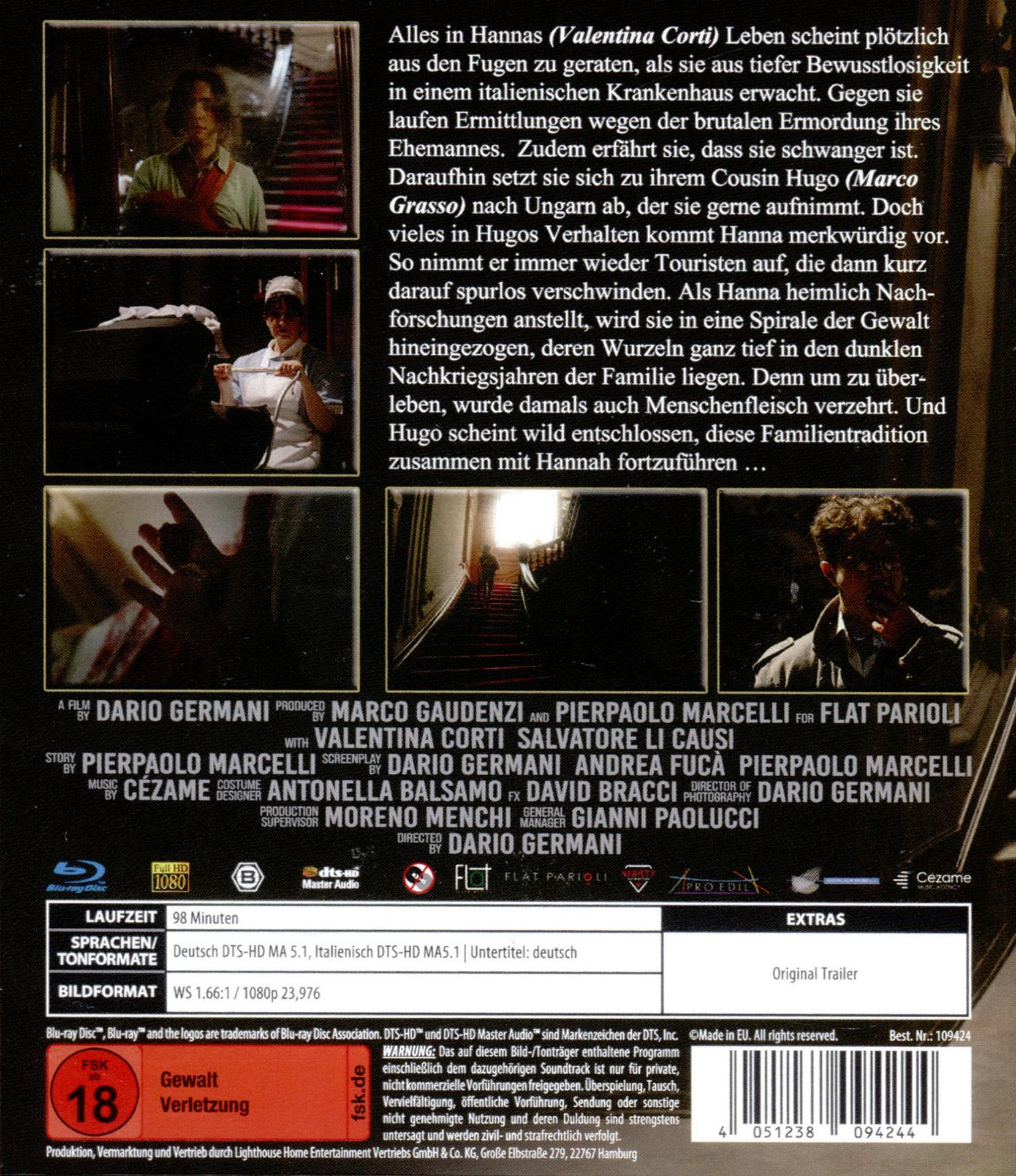 Rückseite einer Blu-ray-Hülle mit Filmbildern, Text und Logos.