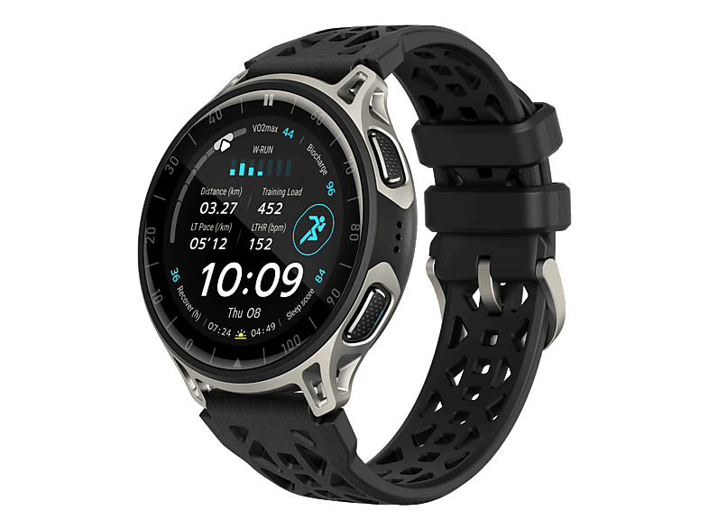 AMAZFIT Cheetah 2 Pro Smartwatch Rahmen und Gehäuse: Titan Grad 5, Knöpfe: Aluminiumlegierung, Lünette: Kunststoff Silikon, Armband Breite: 20 mm,