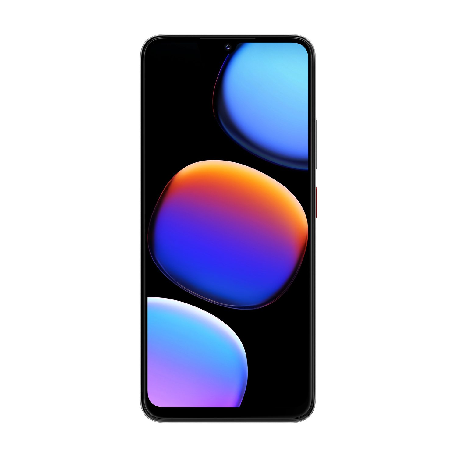 Uno smartphone con grafiche rotonde e colorate su uno sfondo scuro.