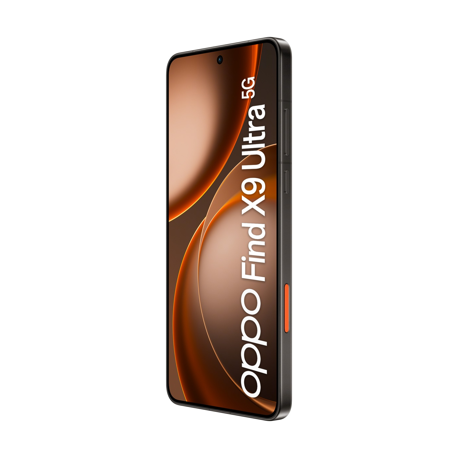 Uno smartphone nero con testo 'oppo Find X9 Ultra 5G' sullo schermo.