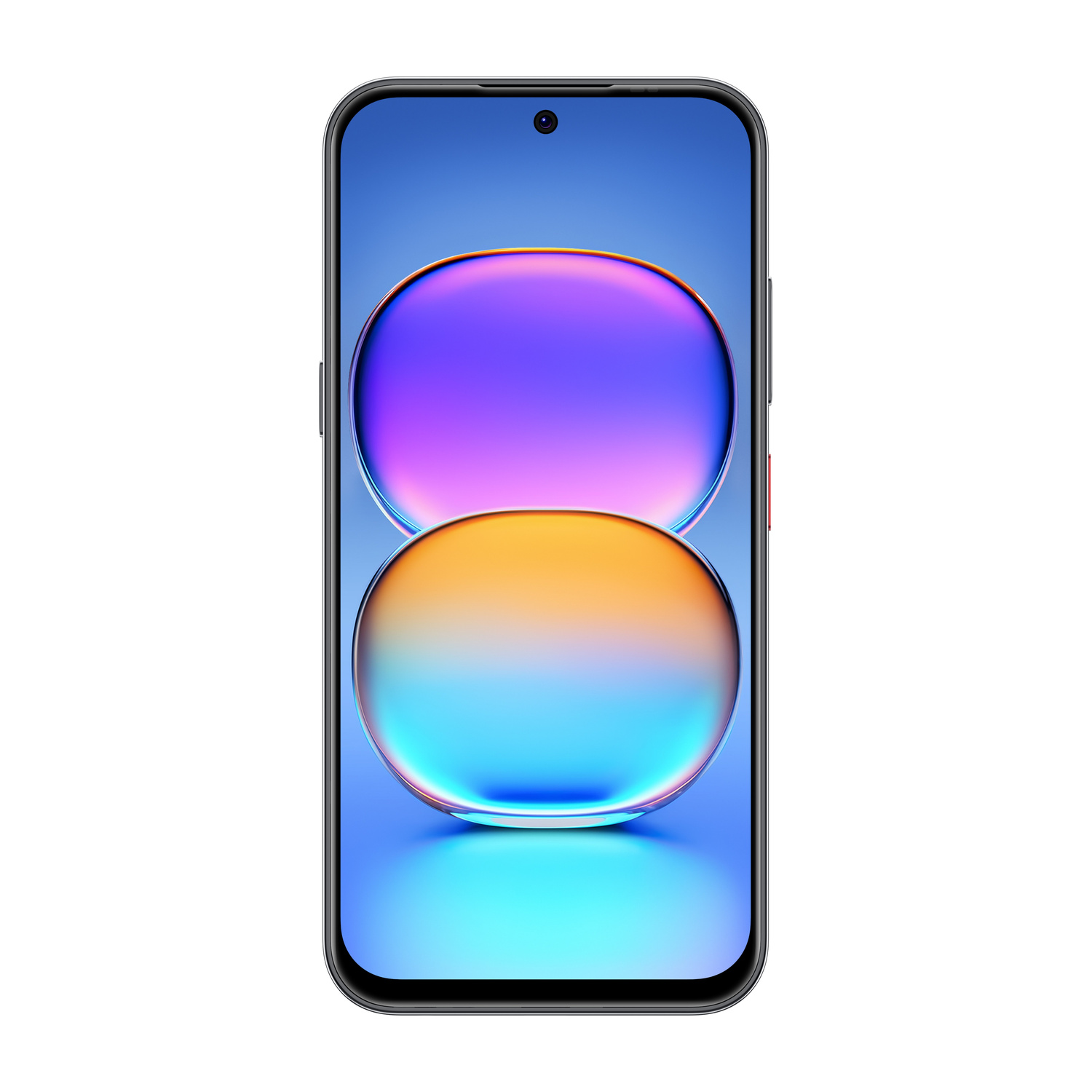 Uno smartphone nero con uno sfondo astratto colorato.