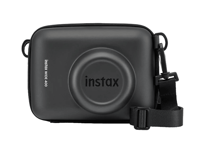 Funda cámara - Fujifilm Instax Wide 400, Estructura rígida, Correa para el hombro, Negro azabache