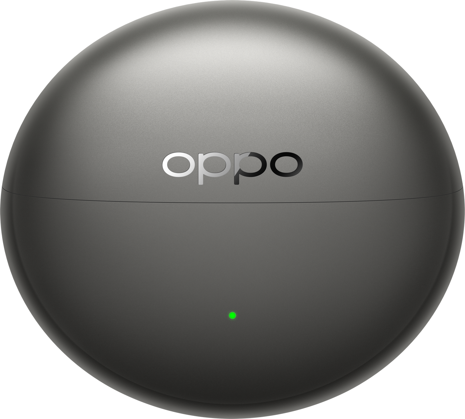 Funda de carga OPPO gris con luz verde.