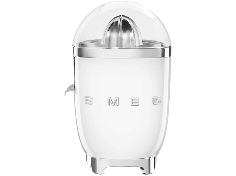 Exprimidor - Smeg CJF11, 0.2 l, 70 W, 1 velocidad, Acero inoxidable, Estética 50's Style, Blanco