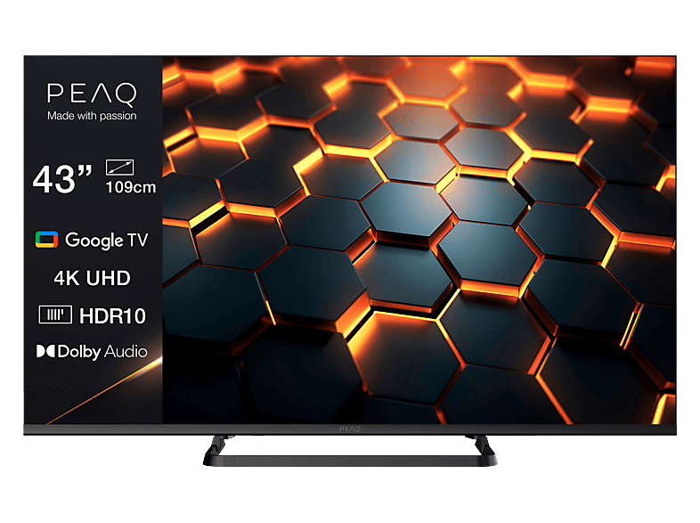 TV LED 43″ – PEAQ PTV 43GU-5026C, UHD 4K, DVB-T2 (H.265), Direct LED, Negro