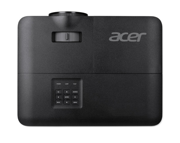 Fekete Acer projektor előlapi lencsével és gombjaival.