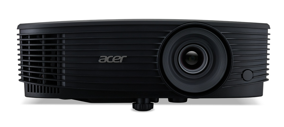 Fekete Acer projektor szellőzőkkel és lencsével.