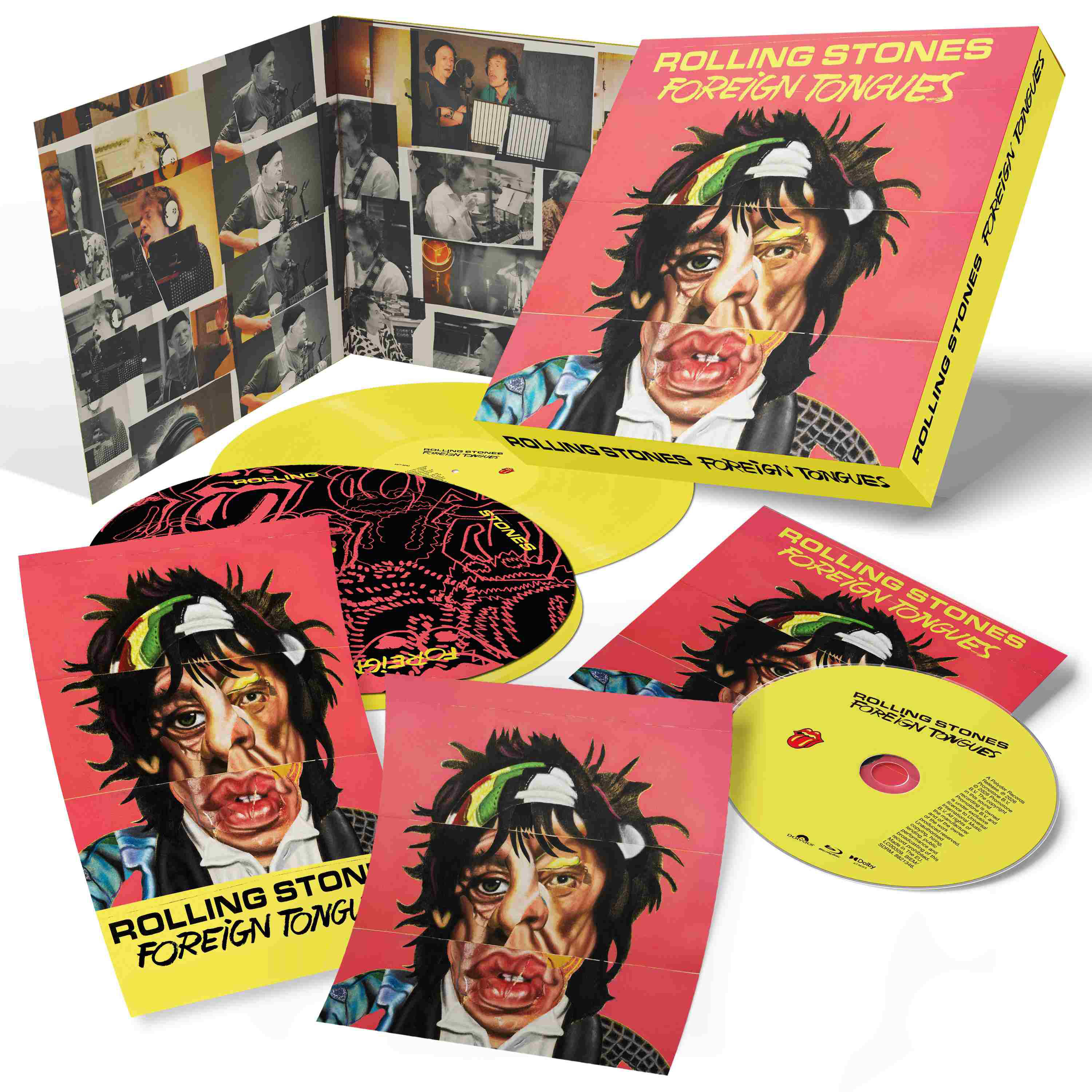 Rolling Stones Foreign Tongues Box-Set mit Schallplatten und CD.