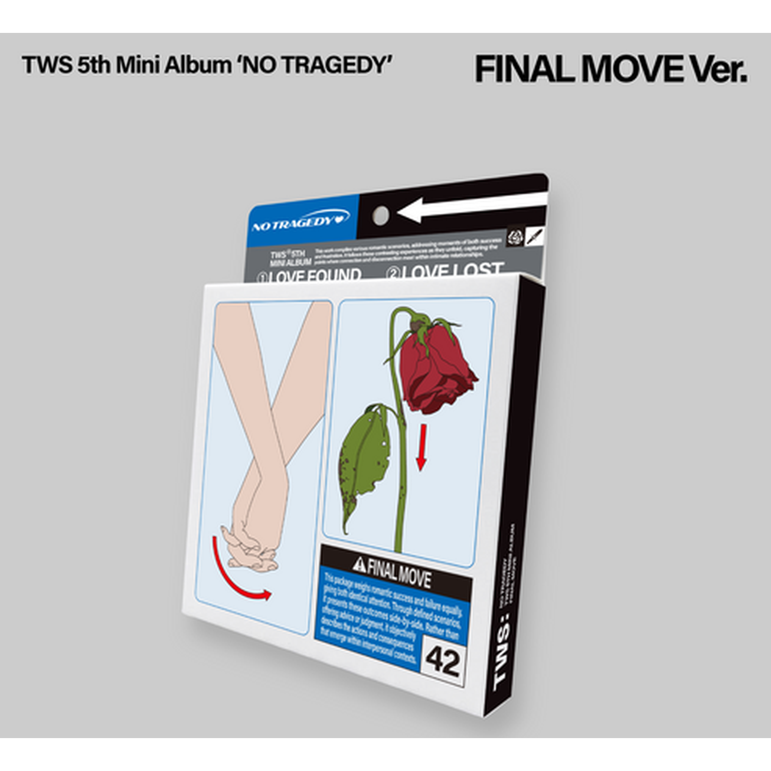 TWS 5th Mini Album 'NO TRAGEDY' FINAL MOVE Ver. avec rose et mains.