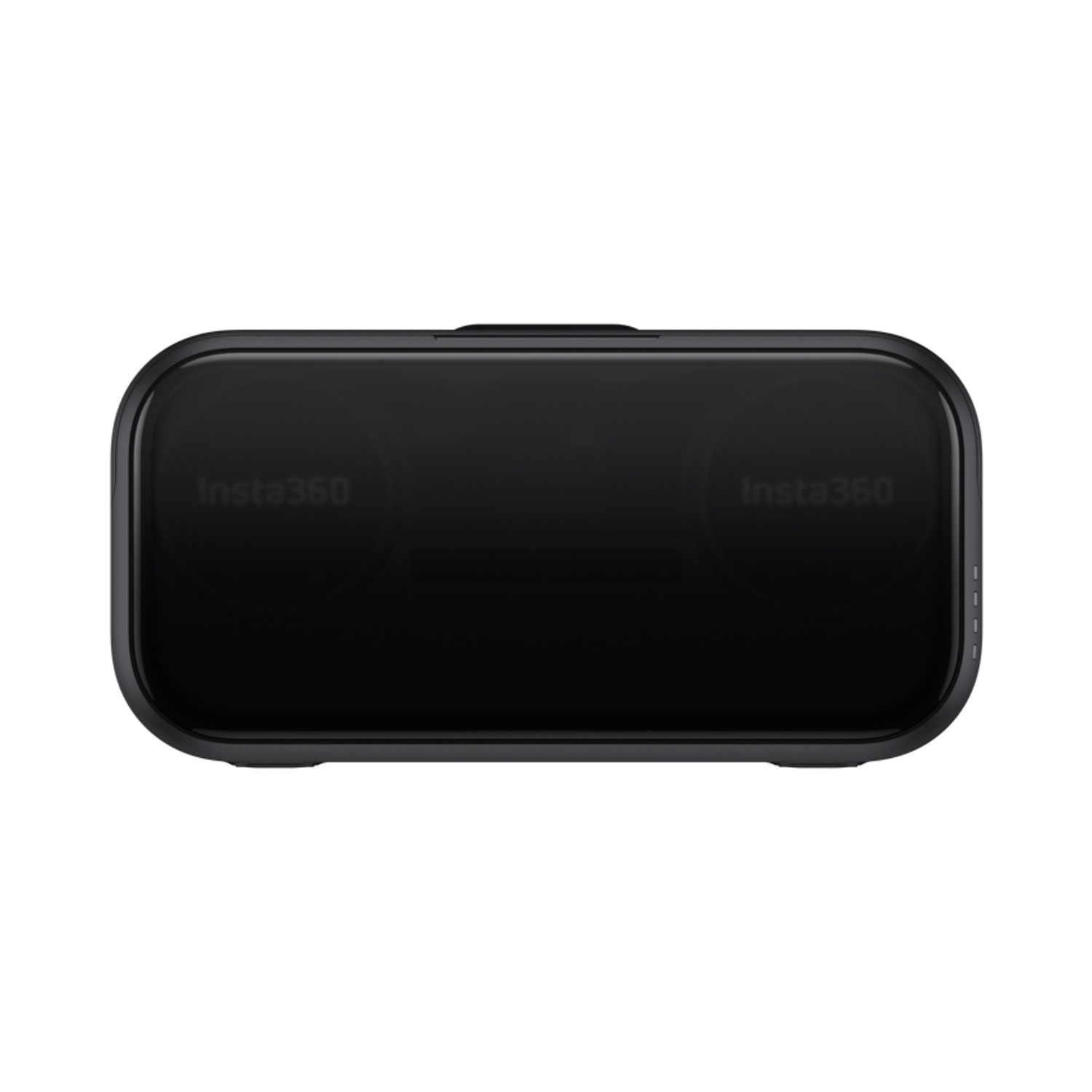 Dispositivo rettangolare nero con angoli arrotondati e logo Insta360.