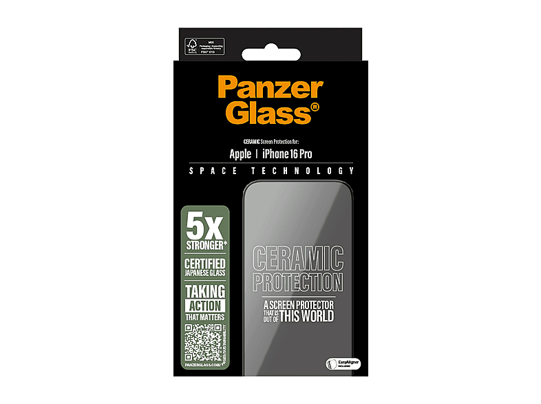 PanzerGlass Ceramic Screen Protector Ultra-Wide Fit, Displayschutzglas, für Apple iPhone 16 Pro — Foto 3 von 5
