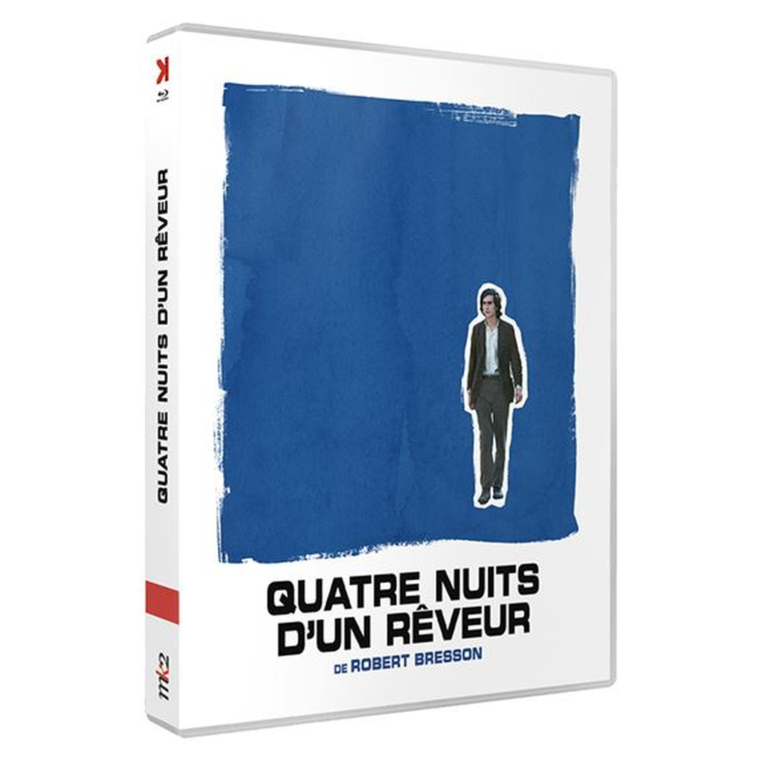 Boîtier DVD avec fond bleu et un homme. Titre : Quatre Nuits d'un rêveur.