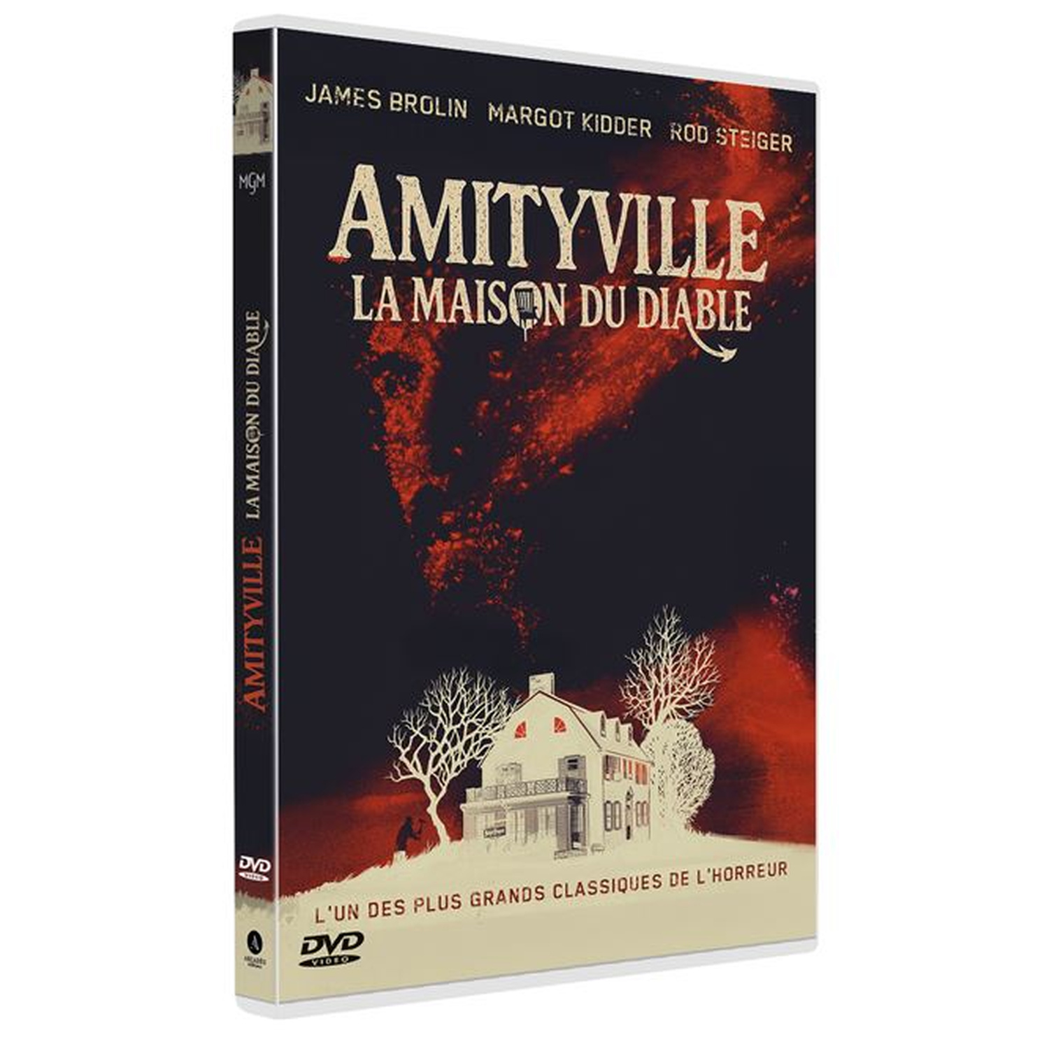 Couverture DVD d'Amityville : La Maison du Diable, avec maison et arbres.