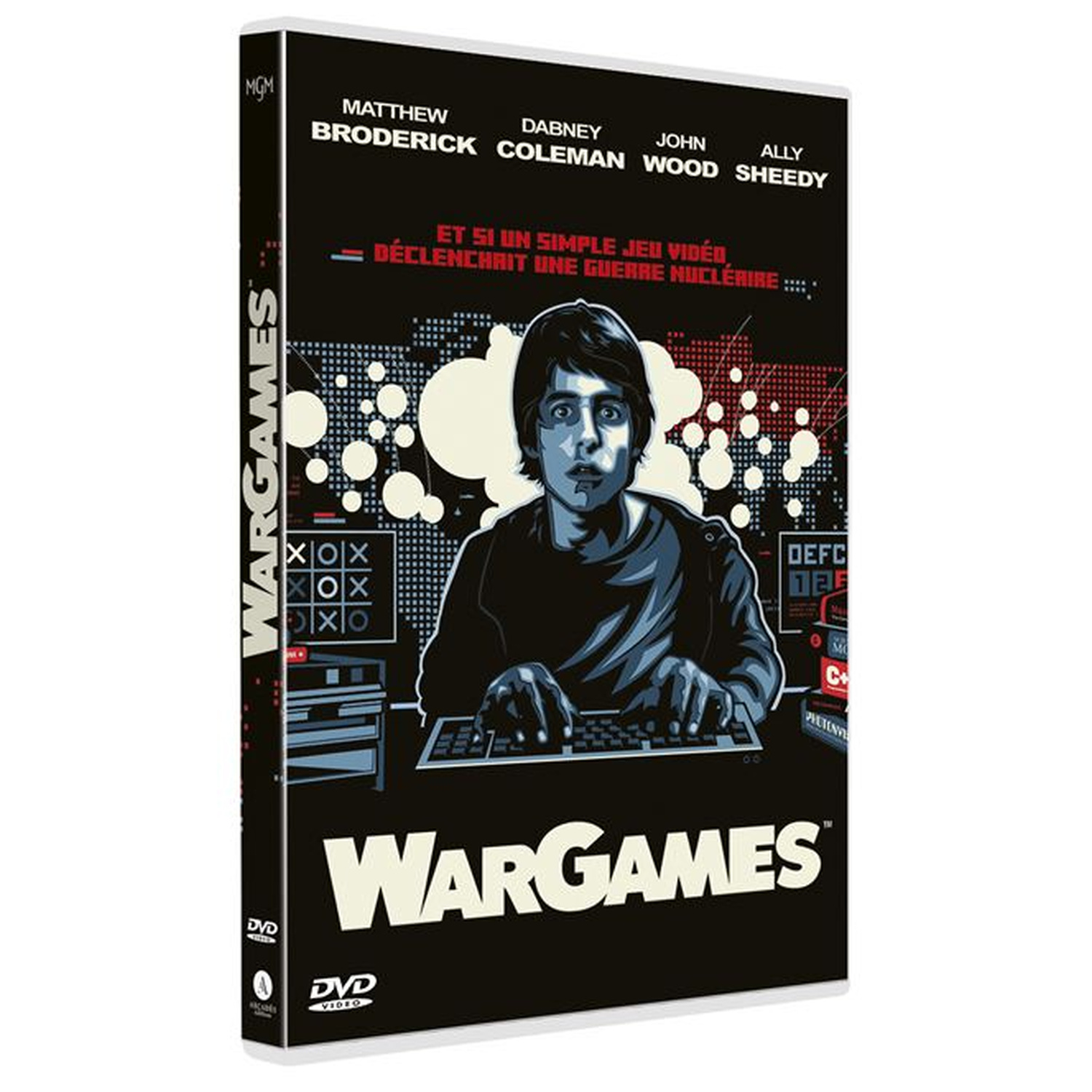 Couverture DVD Wargames: Un jeune homme joue au clavier. Texte 'Wargames'.