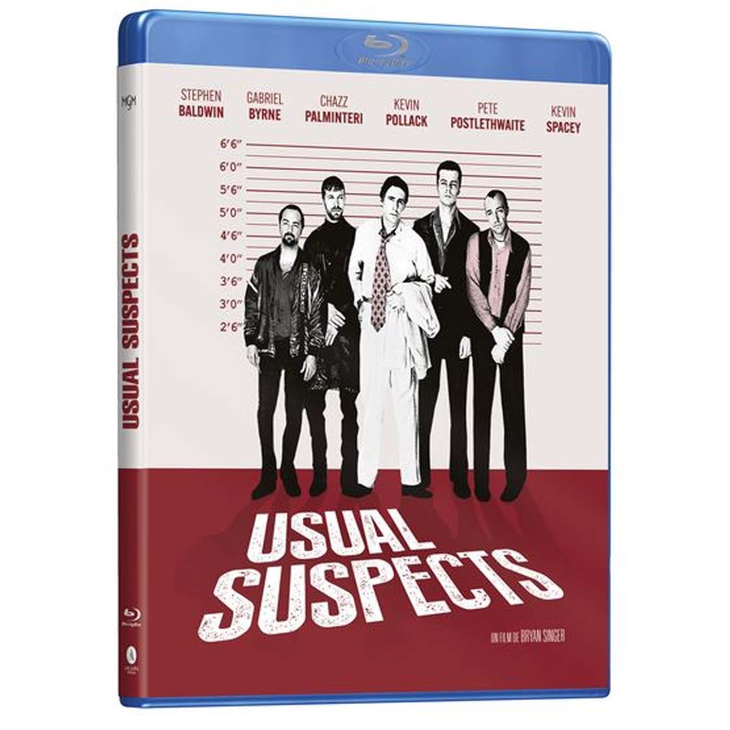 Usual Suspects Blu-ray hoes met castfoto tegen hoogtemeter.