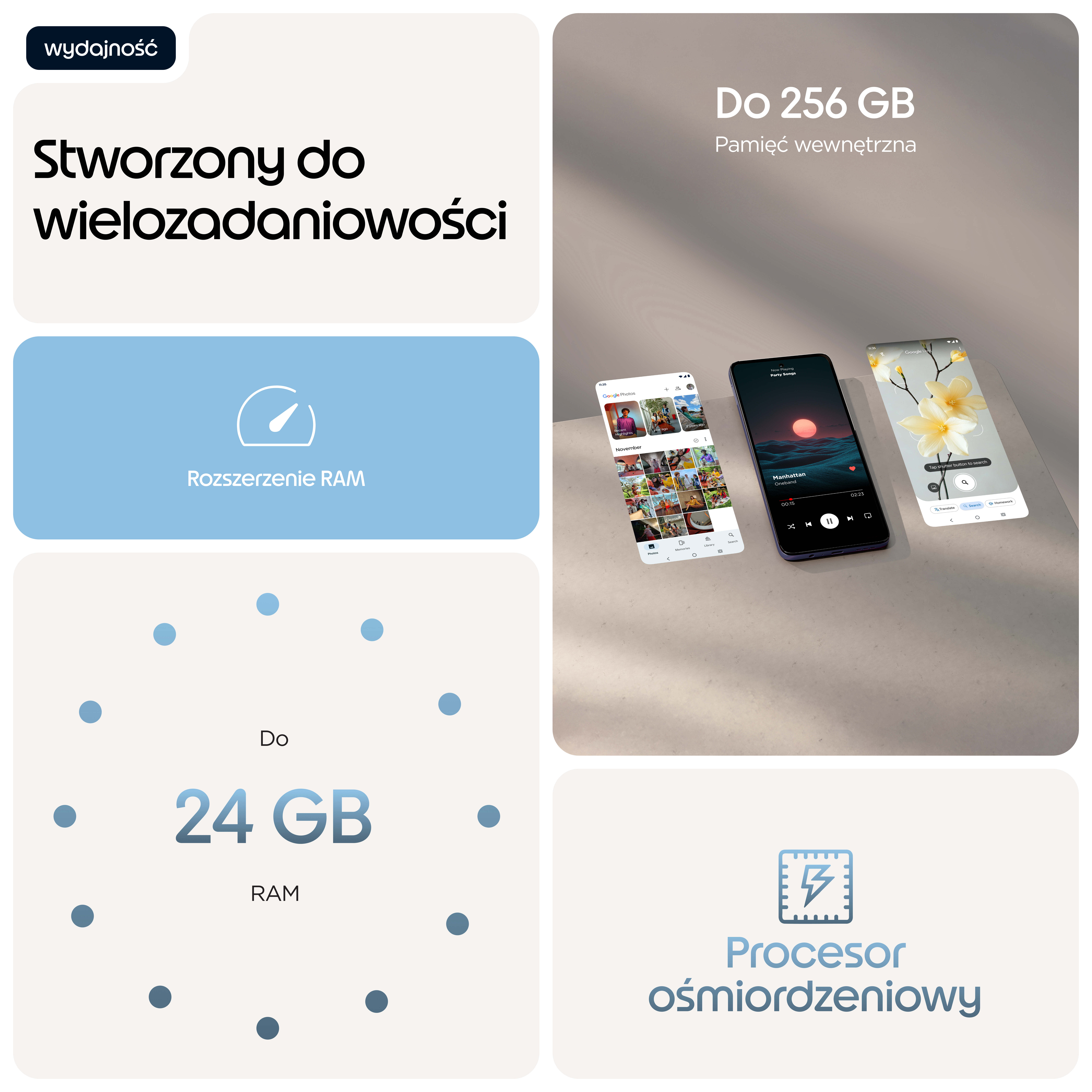 Telefon z 256 GB pamięci, 24 GB RAM i ośmiordzeniowym procesorem.