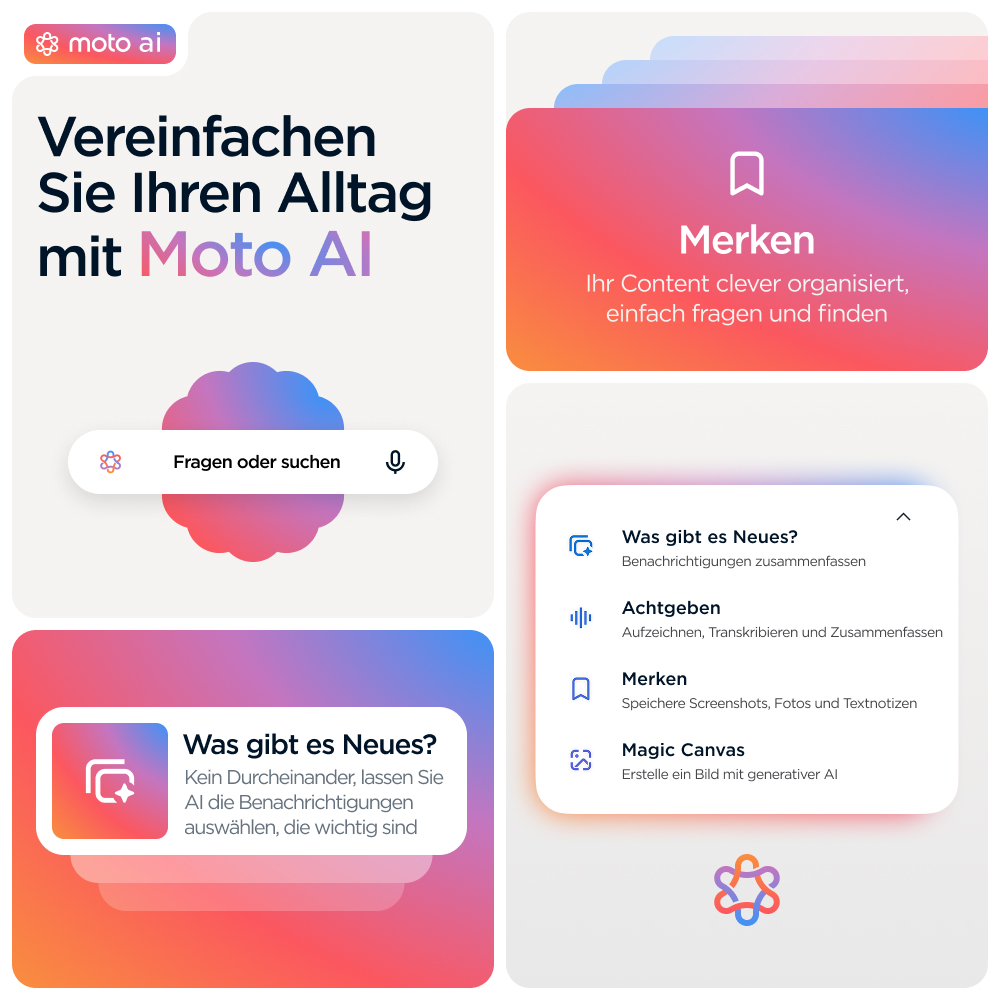 Moto AI App: Vereinfachen Sie Ihren Alltag. Merken, Fragen, Neues entdecken.