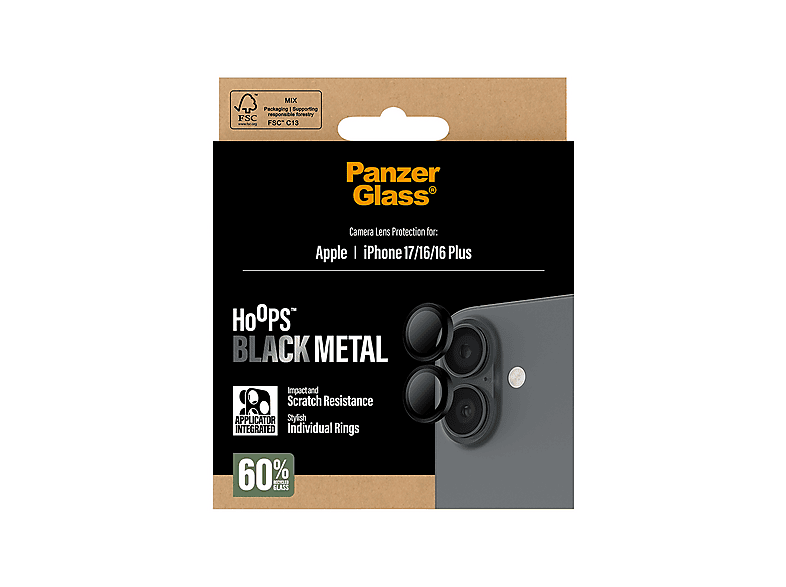 PanzerGlass Hoops® Kameraschutz, für Apple iPhone 16/16 Plus/17 — Foto 3 von 5