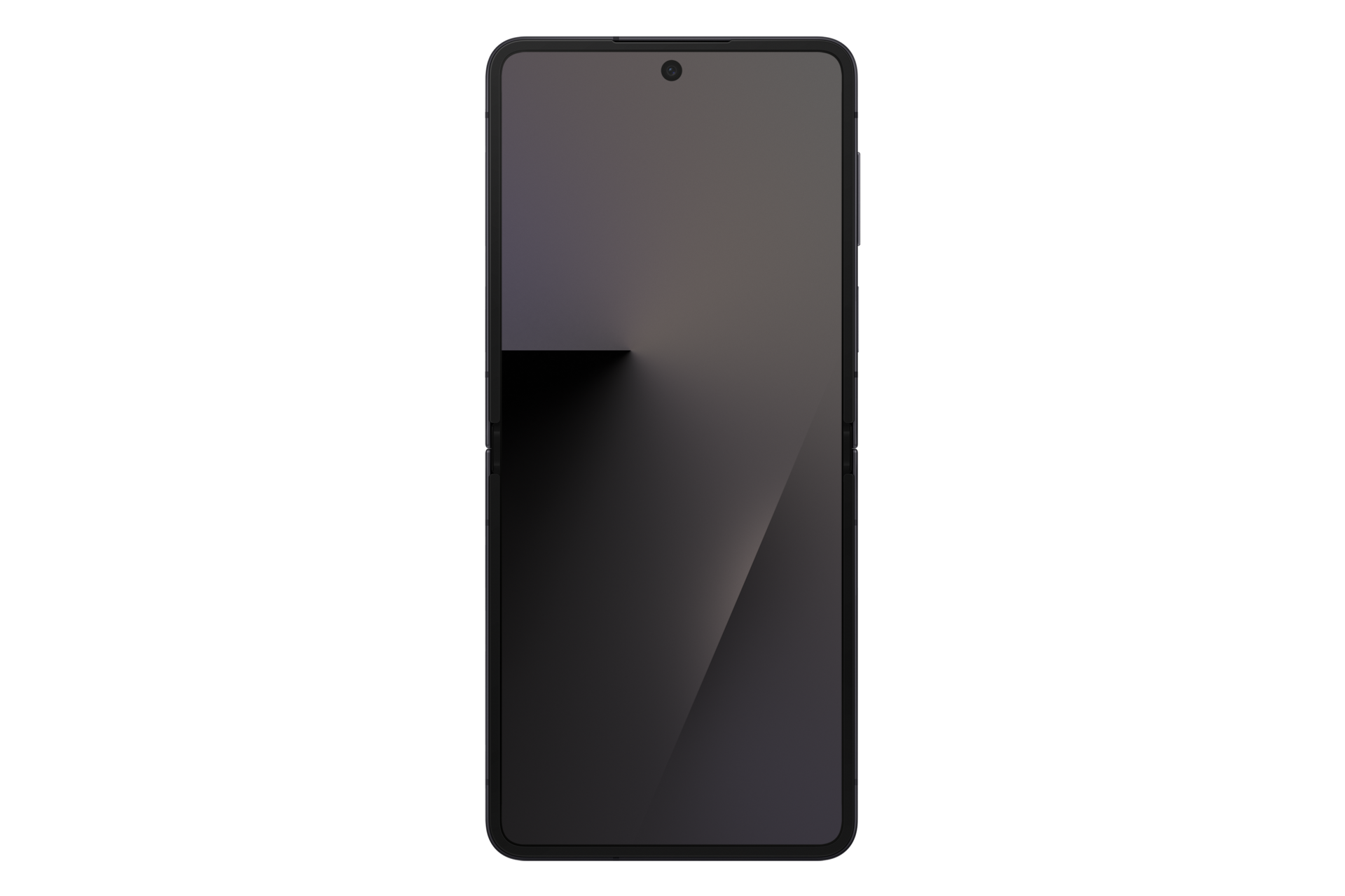 Ein dunkles Smartphone mit einem dunklen Hintergrund und einem Schatten auf dem Bildschirm.