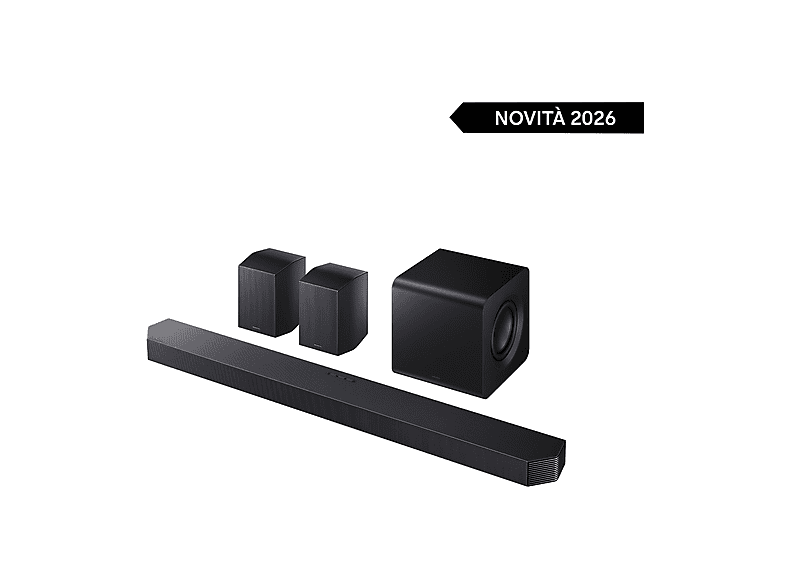 SAMSUNG Soundbar HW-Q930H/XC, Audio 9.1.4 canali, potenza 580W, Active Voice Amplifier Pro, Bluetooth 5.3, Q-Symphony, Wireless Dolby Atmos, 2026