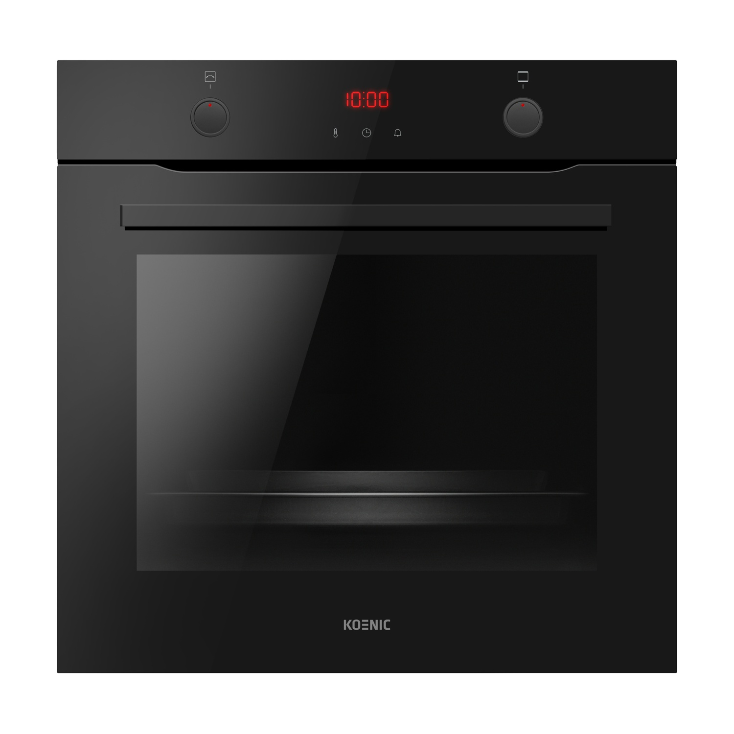 Forno da incasso nero con display digitale e manopole.
