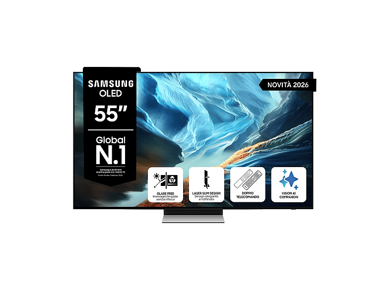 SAMSUNG QE55S90HAEXZT TV OLED, SMART TV, 55 '', Processore NQ4 AI Gen3, Graphite Black, Classe F