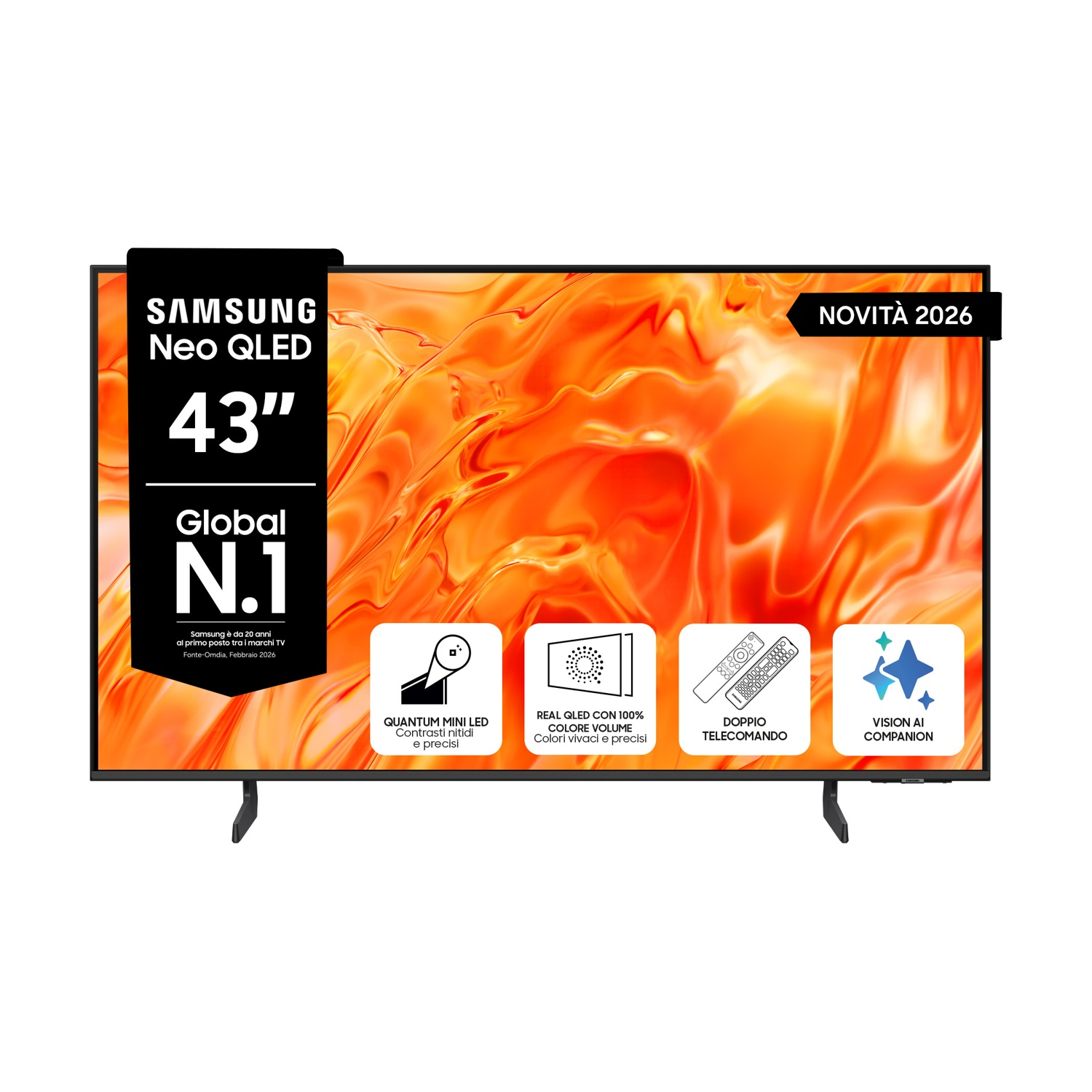 TV Samsung Neo QLED 43" con Quantum Mini LED e 100% Color Volume.