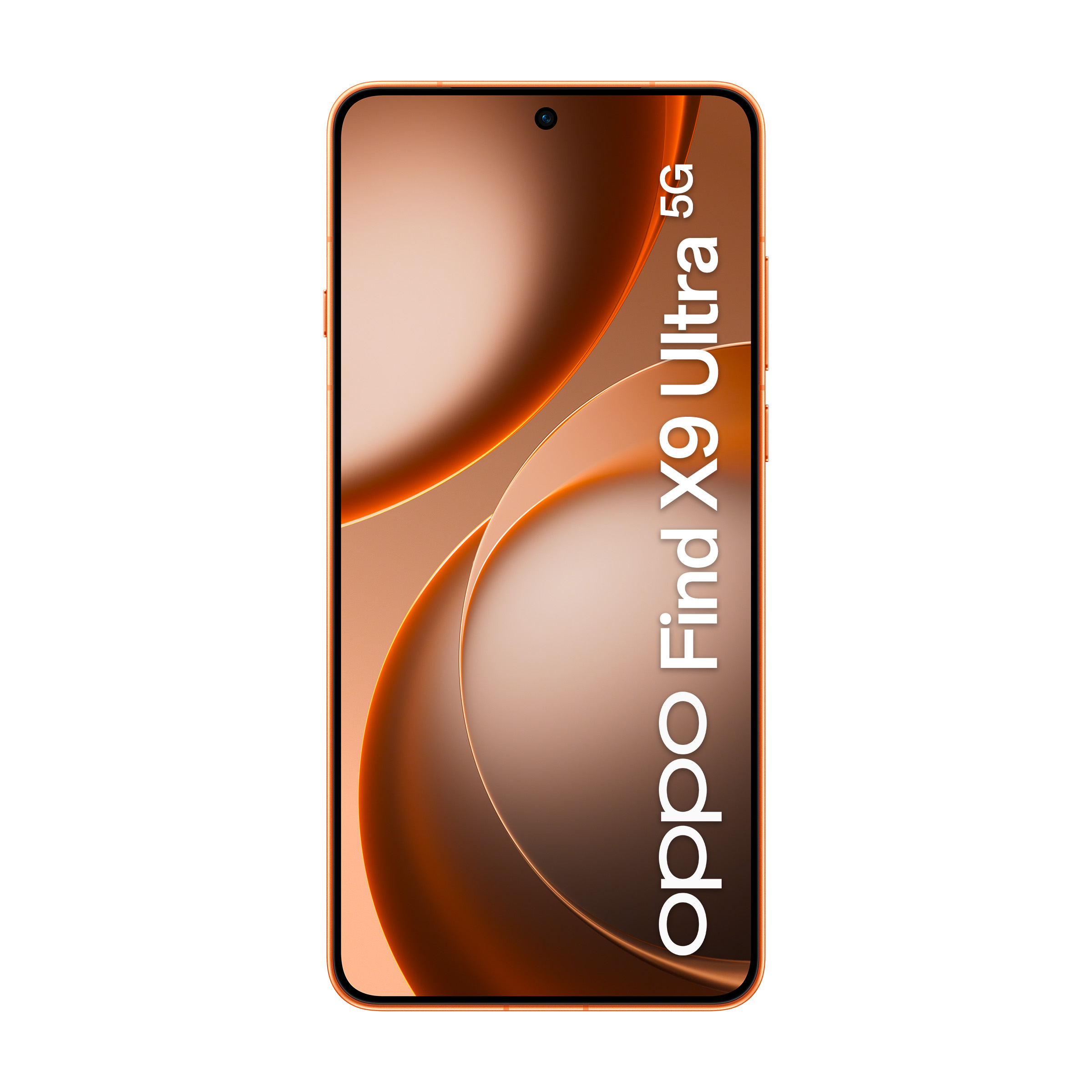 Pomarańczowy smartfon z napisem "oppo Find X9 Ultra 5G" i falistym wzorem.