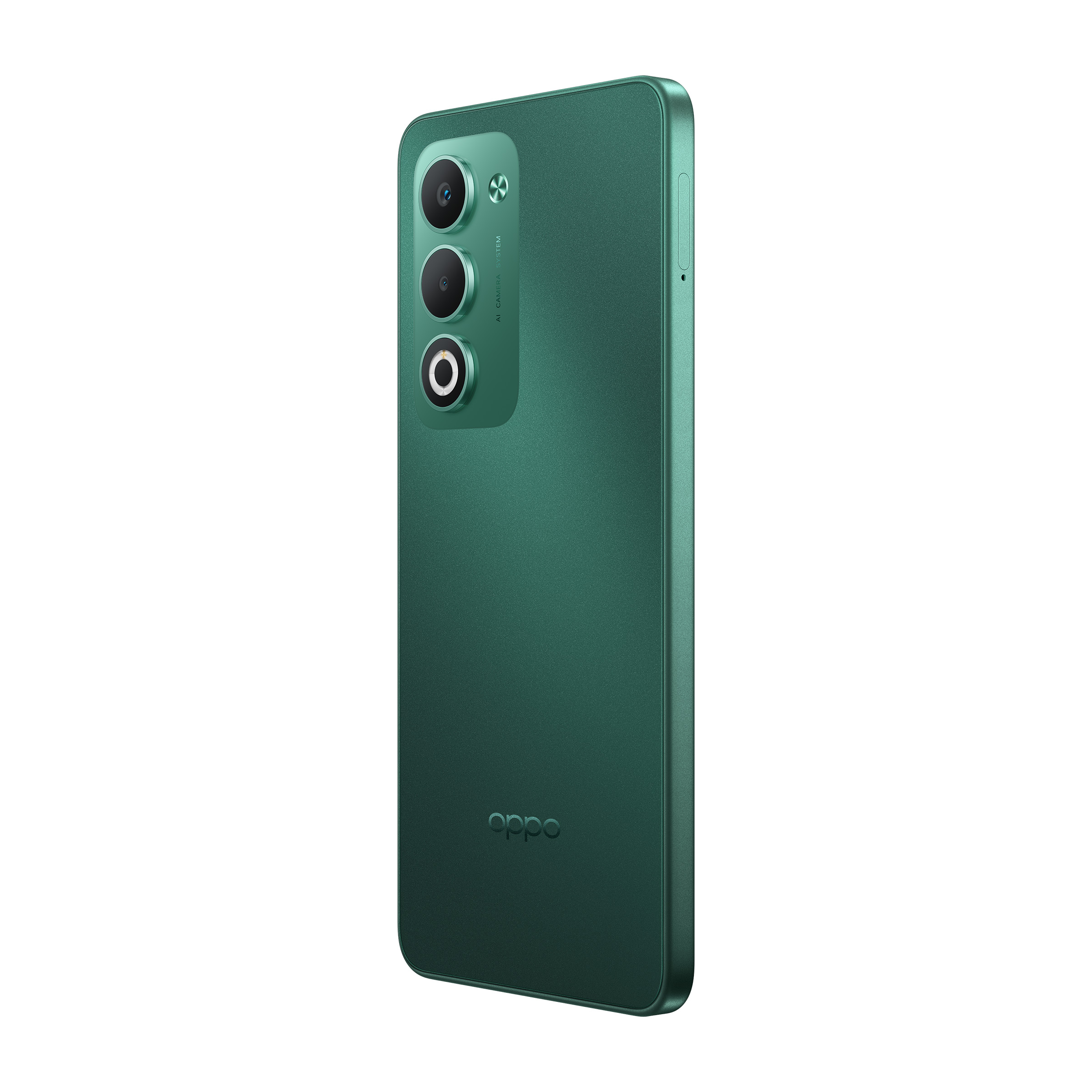 Zielony smartfon z trzema aparatami z tyłu.