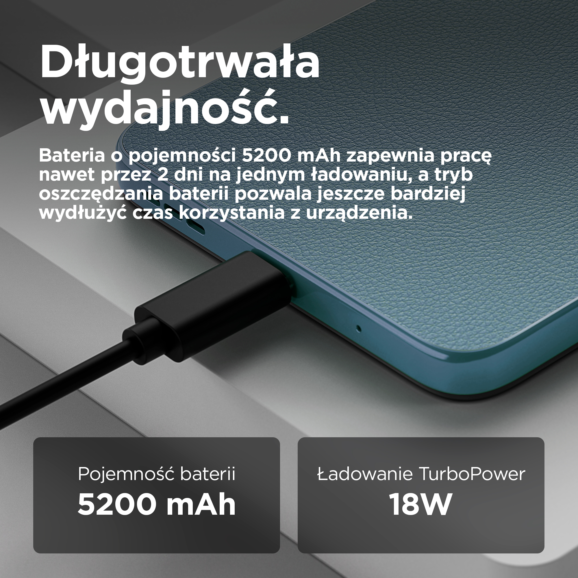 Ładowana jest bateria telefonu o pojemności 5200 mAh.