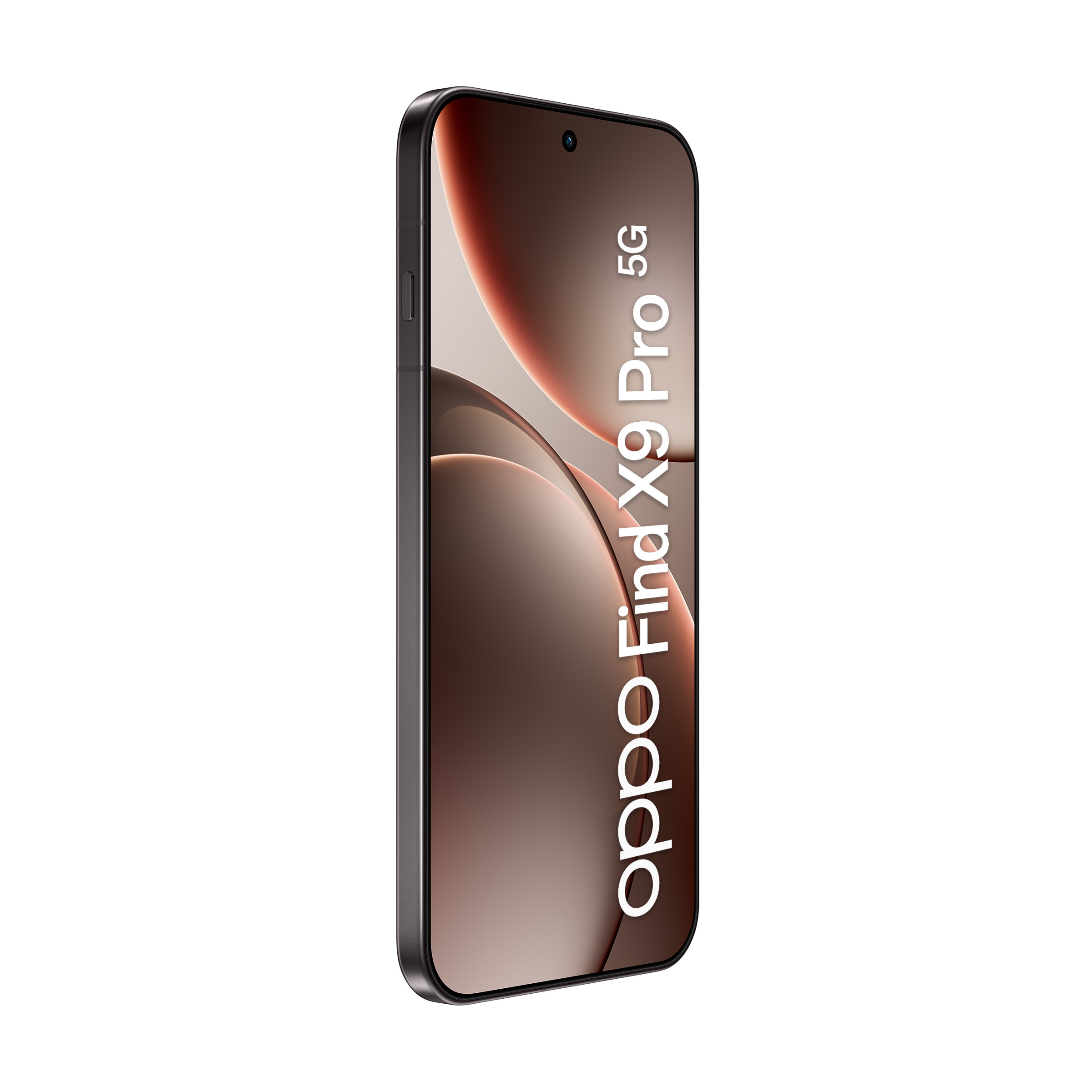 Czarny smartfon wyświetla napis 'oppo Find X9 Pro 5G' na eleganckim ekranie.