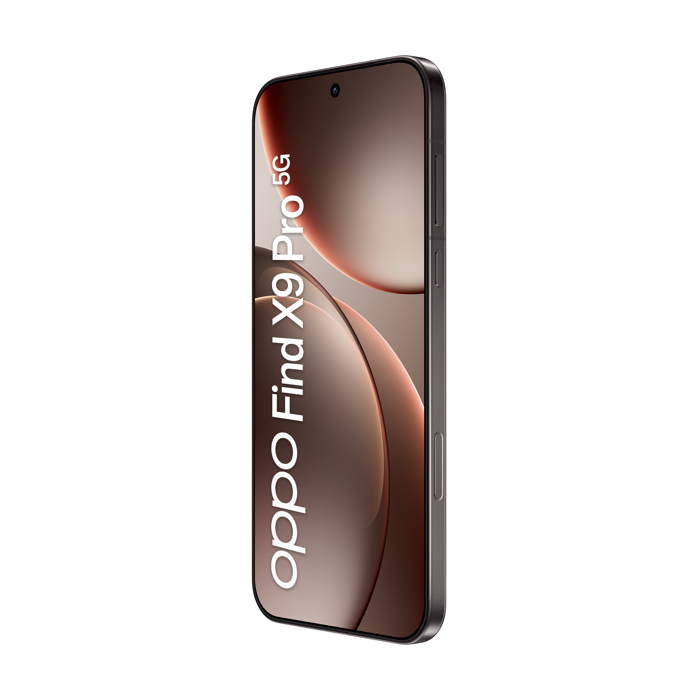 Szary smartfon Oppo Find X9 Pro 5G z eleganckim tłem.