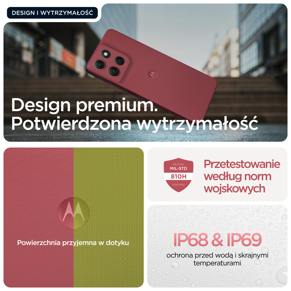 Czerwony smartfon z certyfikatem MIL-STD 810H i IP68/IP69.