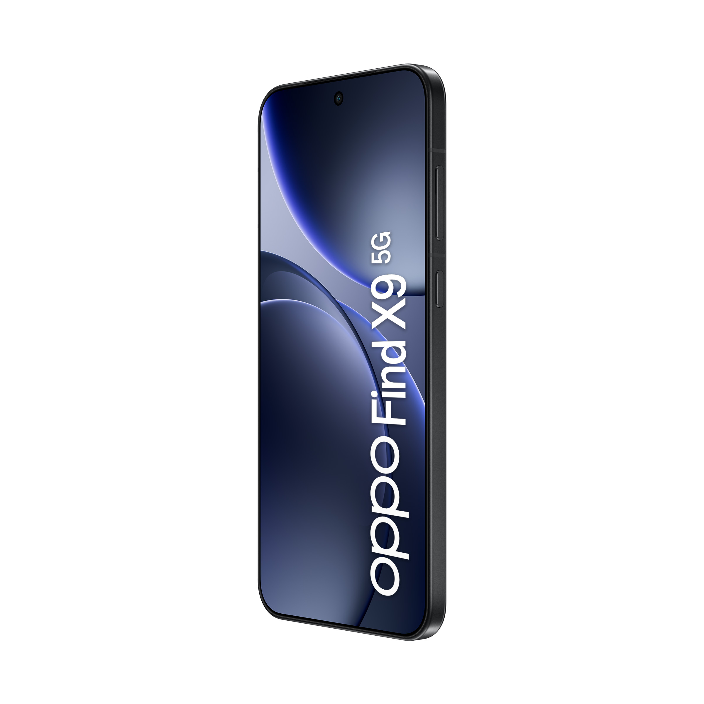 Czarny smartfon z napisem "oppo Find X9 5G" na ekranie.
