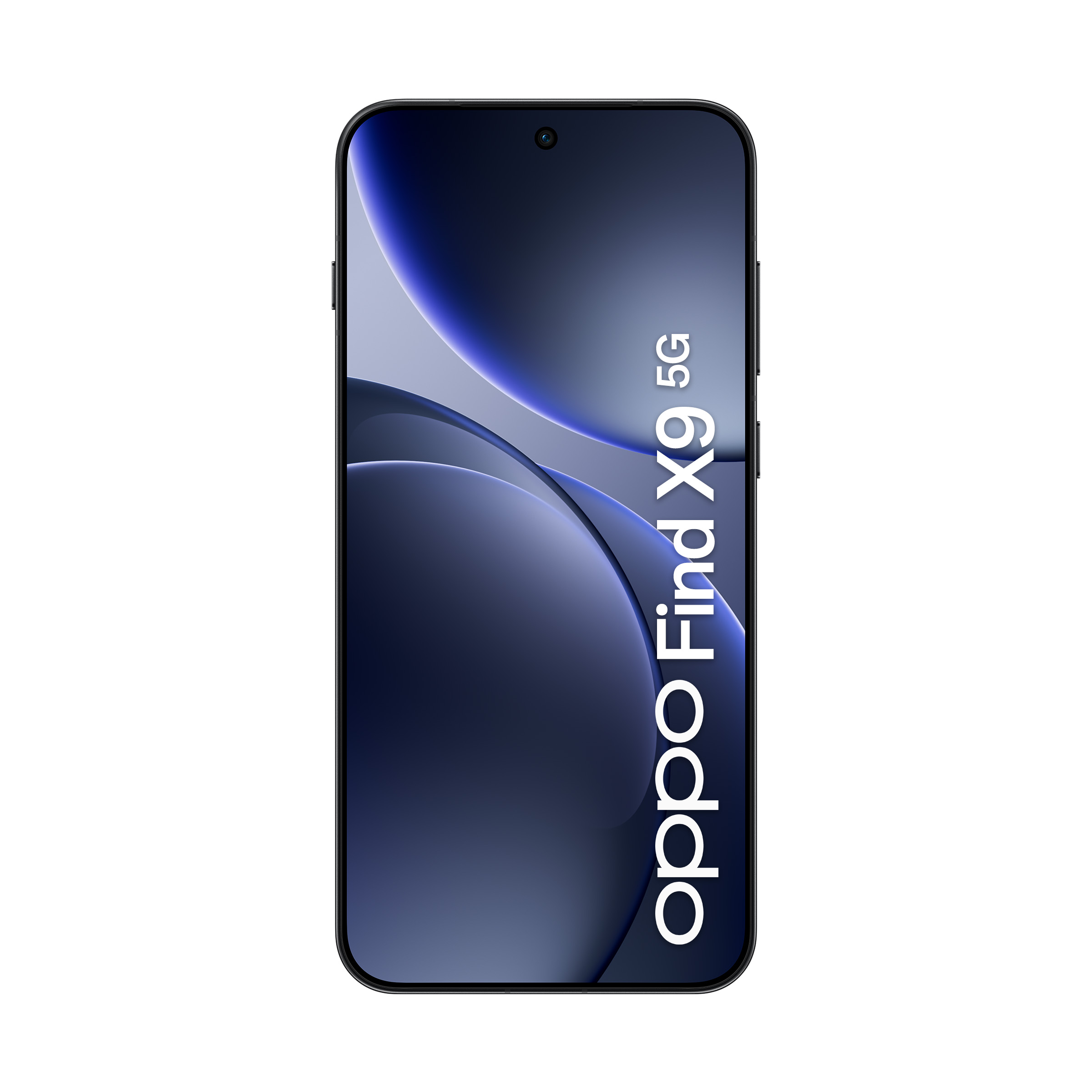 Czarny smartfon z napisem "oppo Find X9 5G" na ekranie.