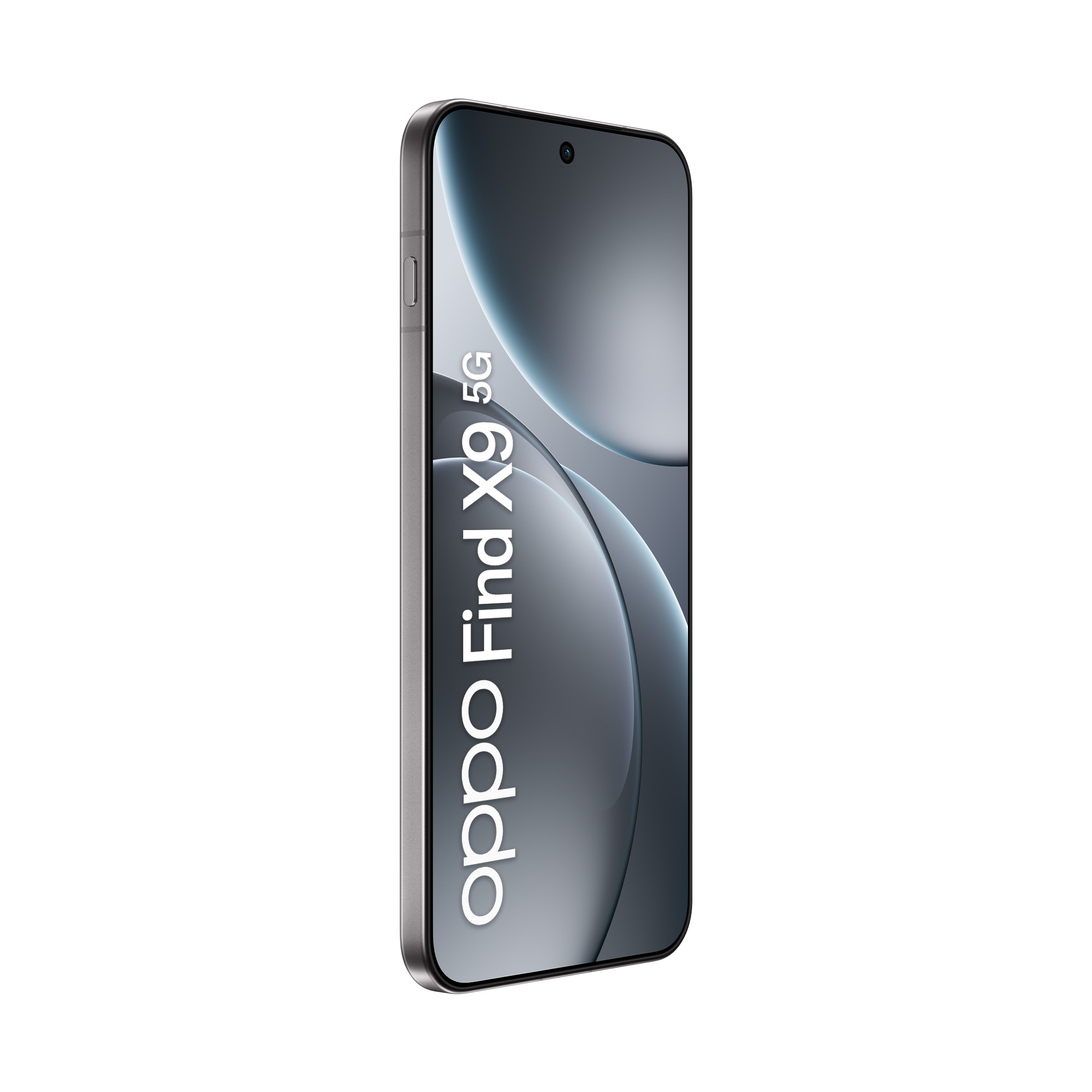 Szary smartfon z napisem "Oppo Find X9 5G" na ekranie.