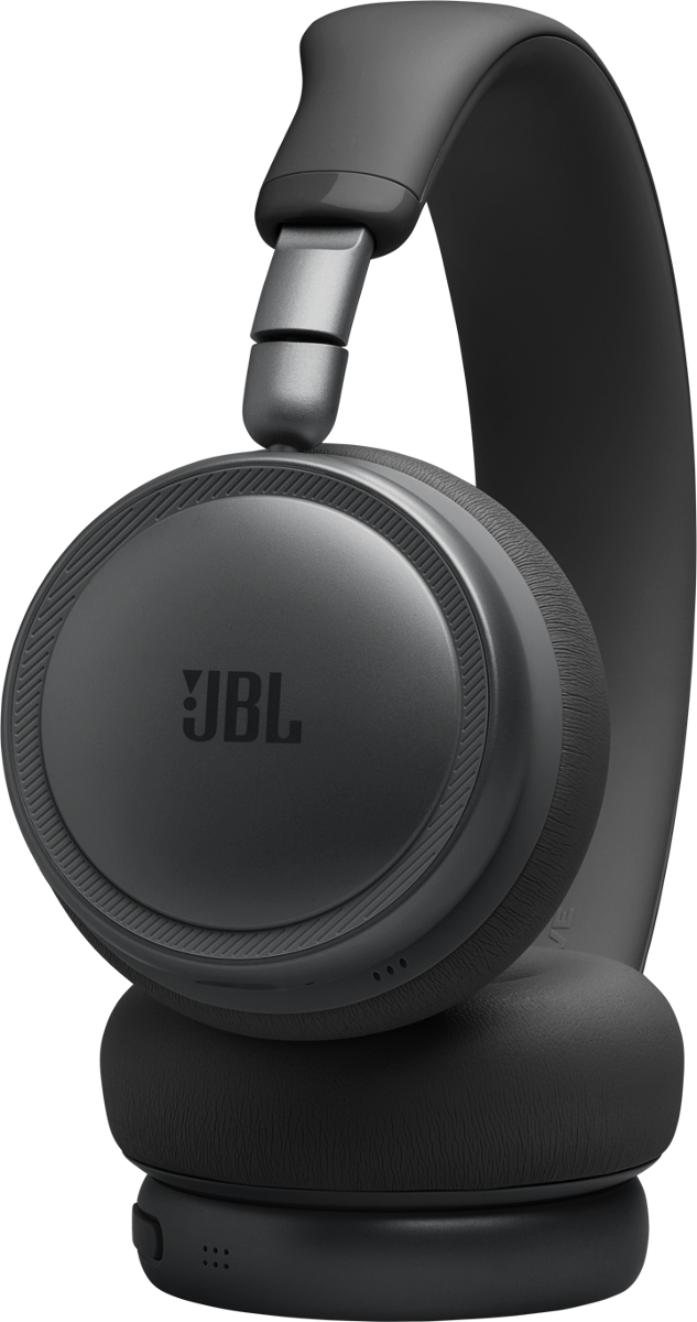 Schwarze JBL Kopfhörer mit gepolsterten Ohrmuscheln und verstellbarem Bügel.