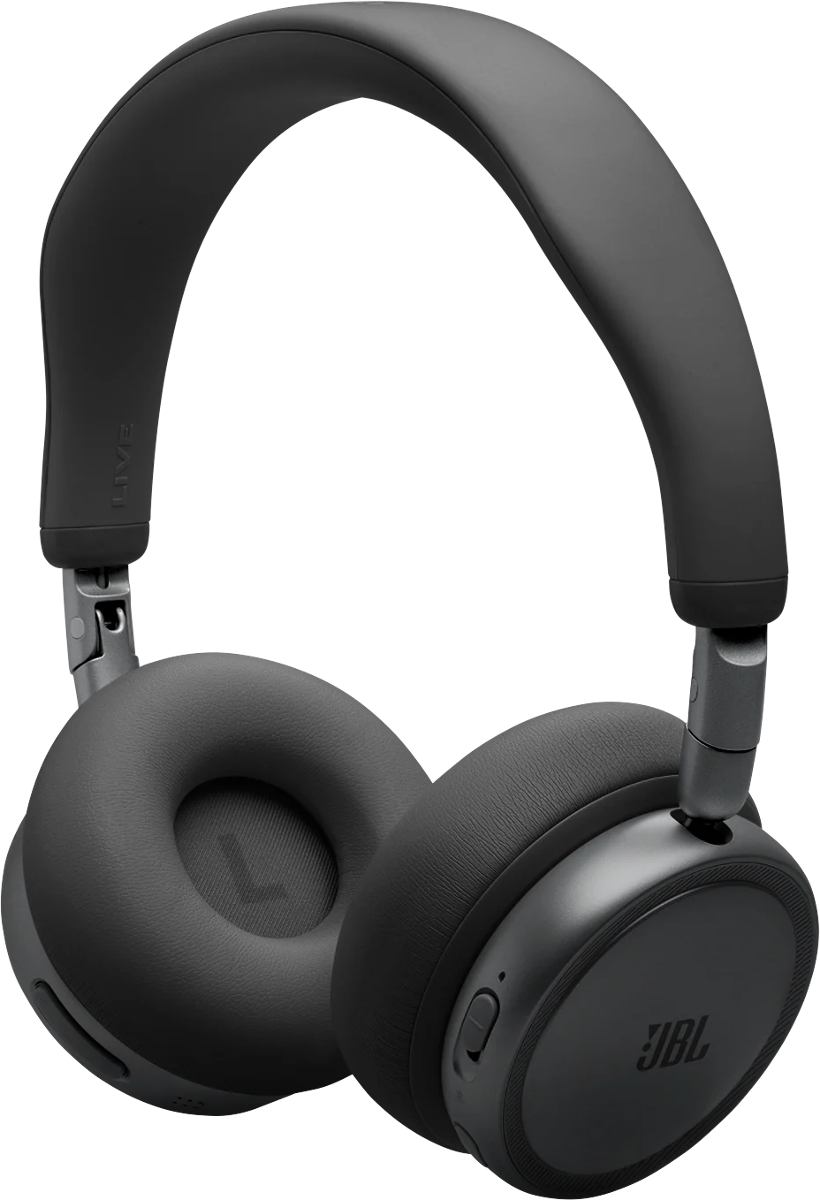 Schwarze JBL-Kopfhörer mit gepolsterten Ohrmuscheln und verstellbarem Kopfbügel.