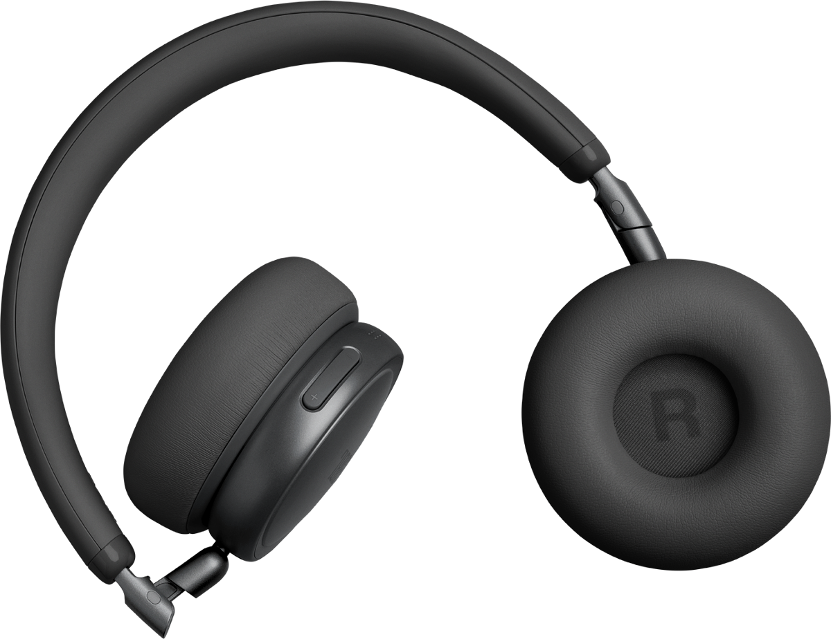 Schwarze Over-Ear-Kopfhörer mit gepolsterten Ohrmuscheln und verstellbarem Kopfbügel.