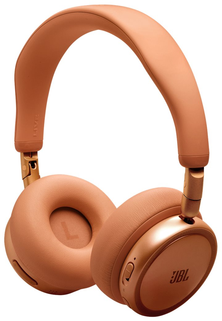 Orangefarbene JBL-Kopfhörer mit gepolsterten Ohrmuscheln und verstellbarem Bügel.