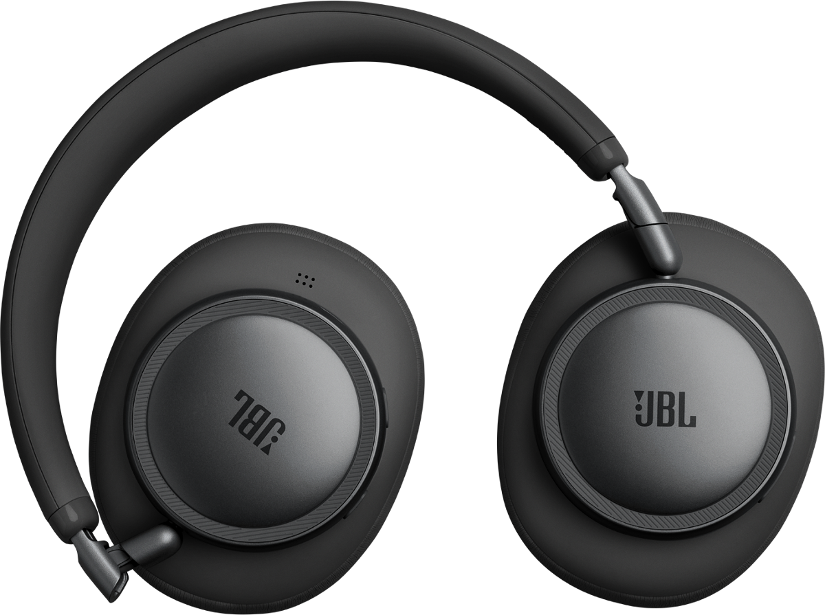 Schwarze JBL-Kopfhörer mit gepolsterten Ohrmuscheln und verstellbarem Kopfbügel.