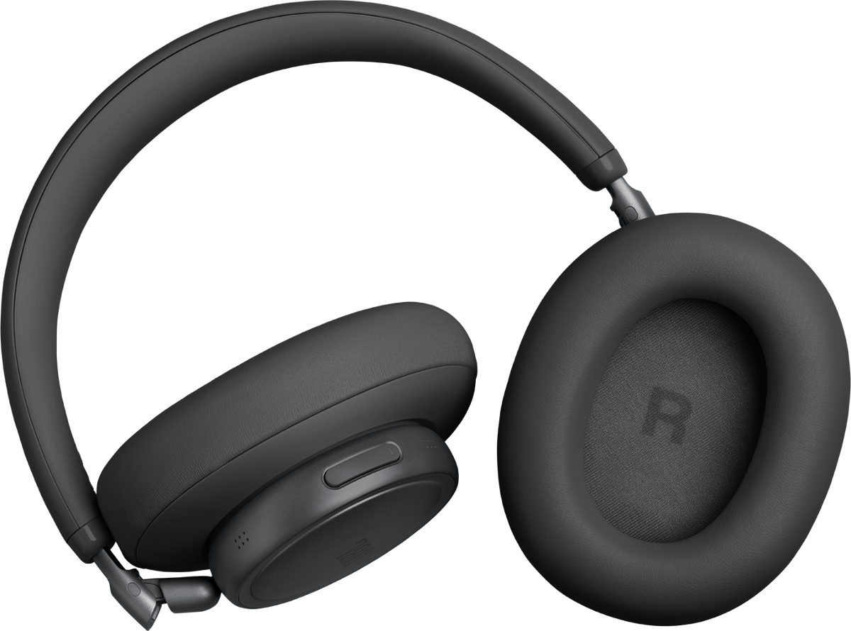Schwarze Over-Ear-Kopfhörer mit gepolsterten Ohrmuscheln und Bügel.