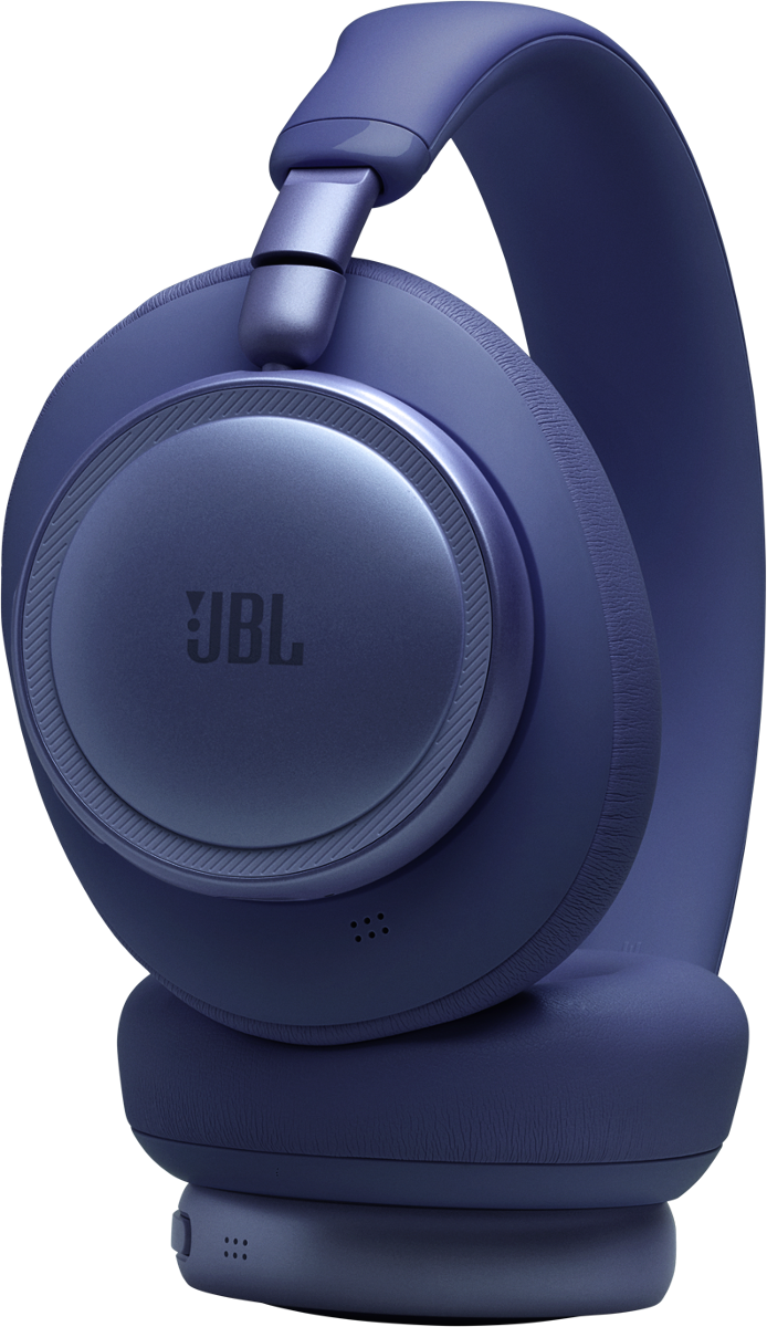 Blaue JBL Kopfhörer mit gepolsterten Ohrmuscheln und einem verstellbaren Bügel.