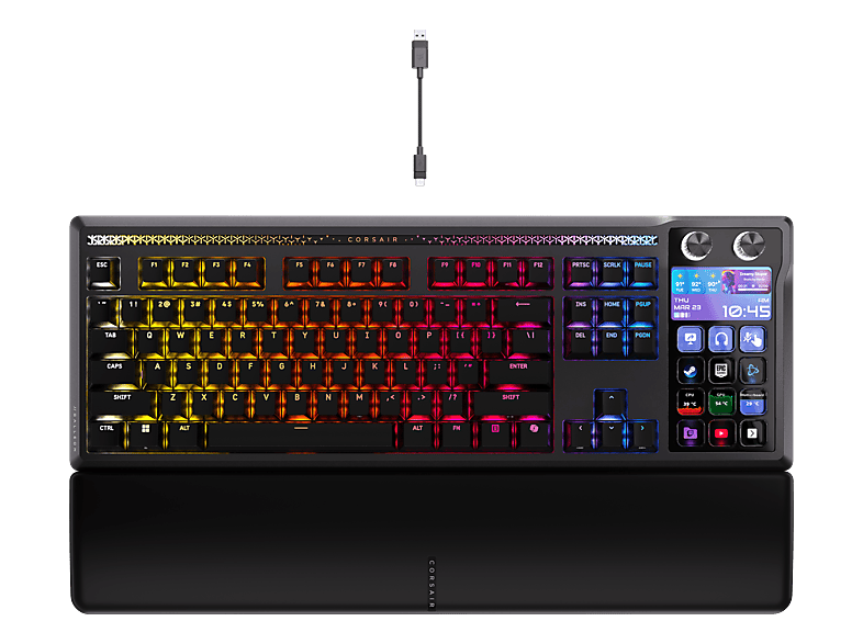 CORSAIR GALLEON 100 SD (CH Layout), Gaming Tastatur, Mechanisch, Corsair MLX Pulse, Kabelgebunden, Schwarz