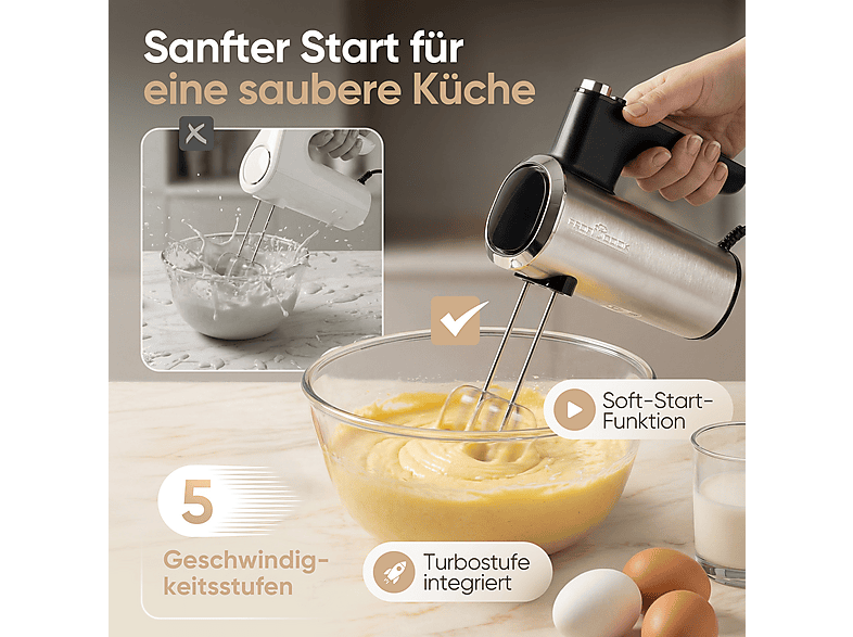 Profi Cook PC-HM 1335 Handmixer (Edelstahl, 400 Watt) — Foto 3 von 5