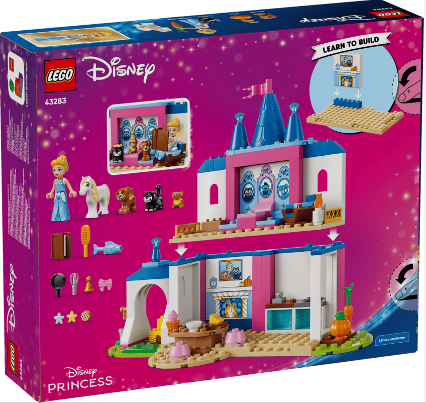 Lego Disney Prinzessin Schloss mit Figuren, Tieren und Zubehör. Bunte Box.