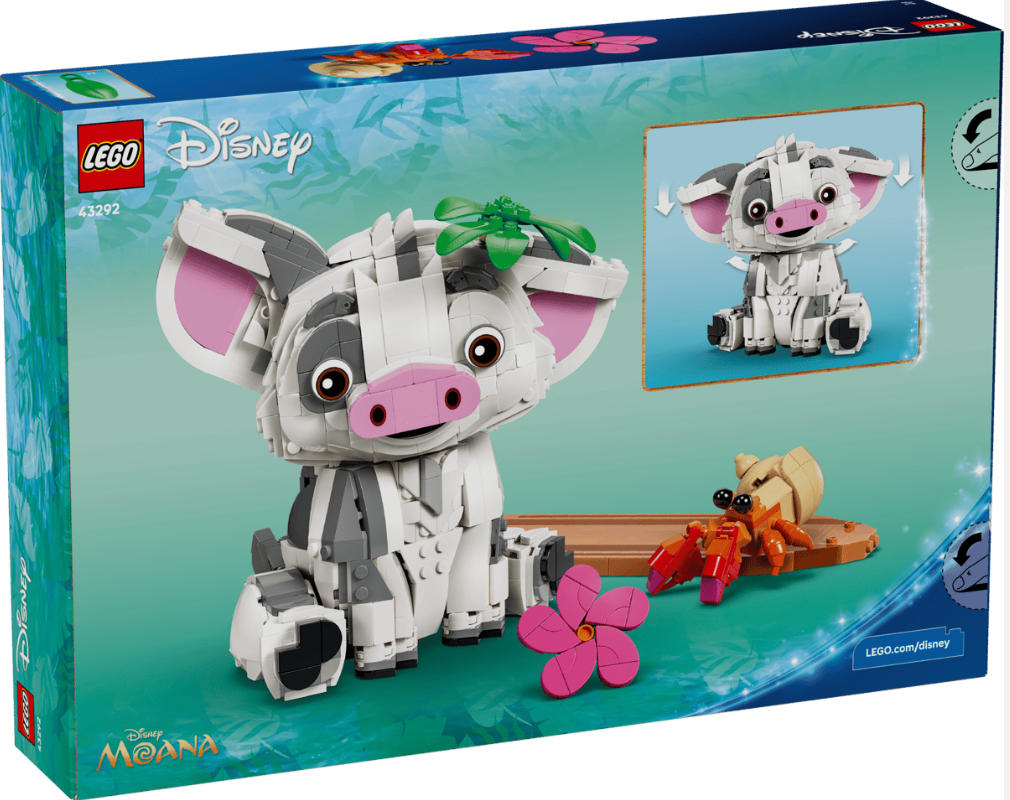 Lego Disney Moana Pua das Schwein und Hei Hei der Hahn baubares Spielzeugset.