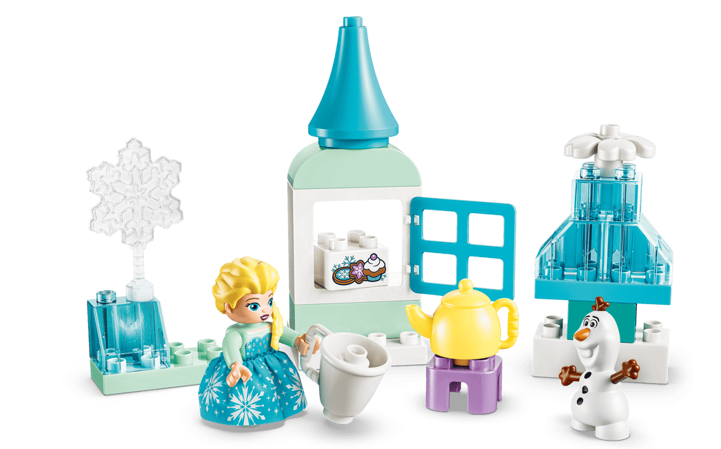 Elsa, Olaf und ein Schloss aus LEGO Duplo.