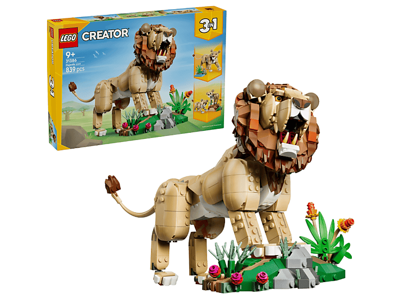 Lego Creator 3-in-1-Sets: 31386 Wilde Tiere: Majestätischer Löwe Bausatz