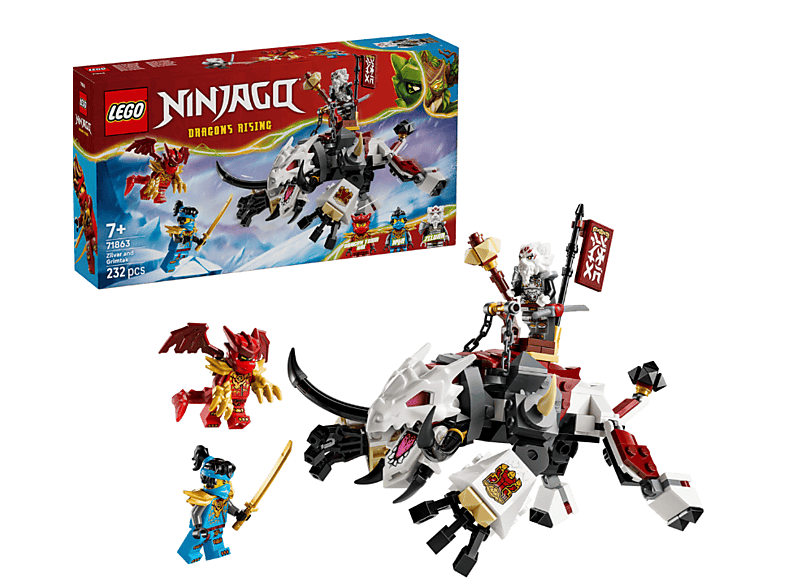 Lego Ninjago: 71863 Zilvar auf seinem Drachentier Grimtak Bausatz